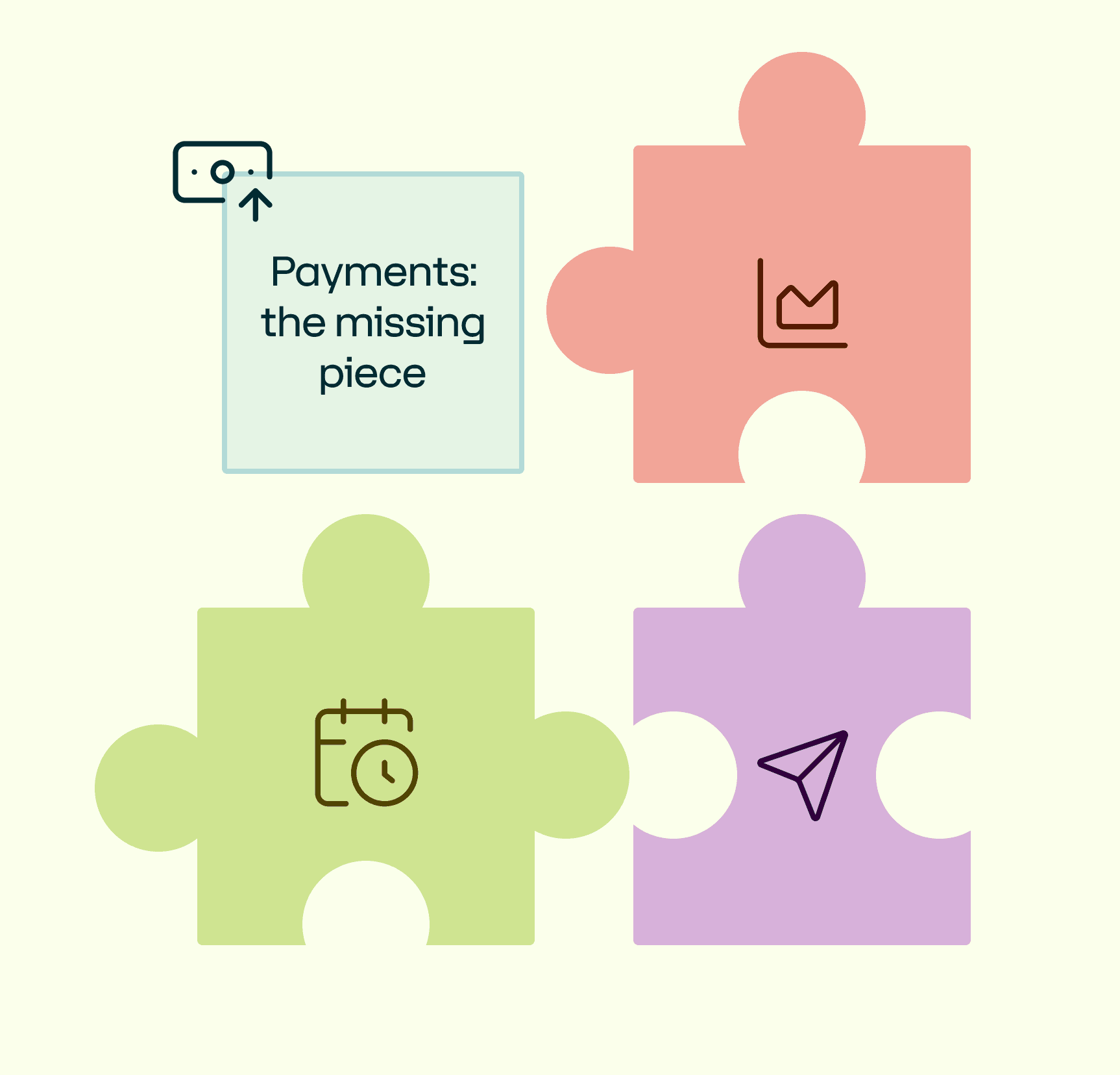 « Pièce de puzzle “paiement” prête à compléter le puzzle des workflows »